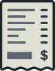 Ícone de um desenho representando uma conta, nota fiscal.